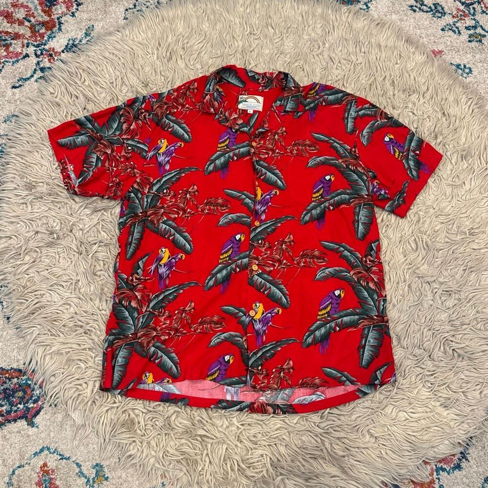 Vintage Paradise Found Hawaiian Shirt size large
